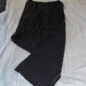 Black lightweight pinstriped pants
